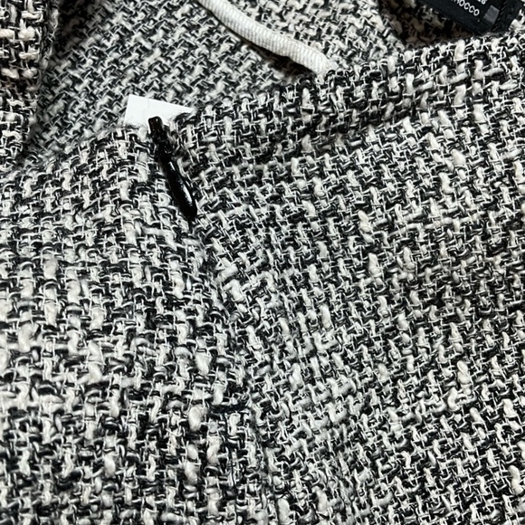 ZARA NWT Cotton Black / White Tweed Skort Silver Buttons Side Zipper US Sz M - Picture 10 of 13